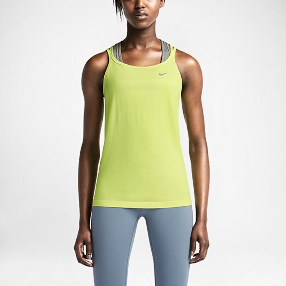 Nike Women's Yellow Dri-FIT Tank Top